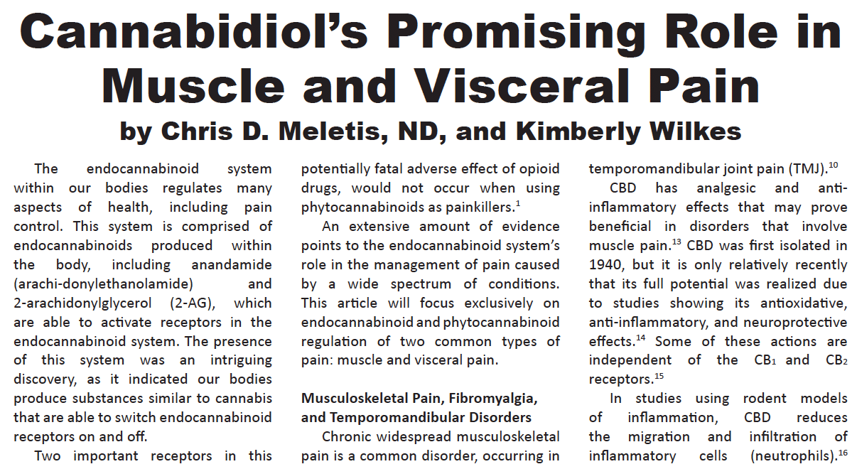 Cannabidiol’s Promising Role in Muscle and Visceral Pain